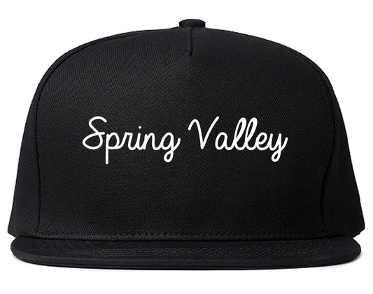 Spring Valley Illinois IL Script Mens Snapback Hat Black