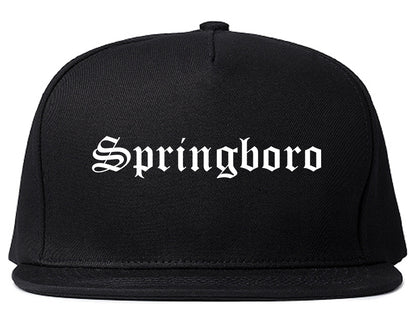 Springboro Ohio OH Old English Mens Snapback Hat Black
