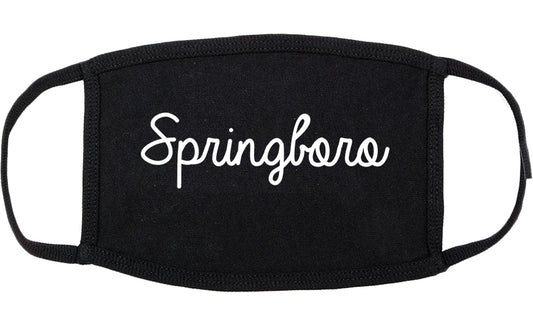 Springboro Ohio OH Script Cotton Face Mask Black