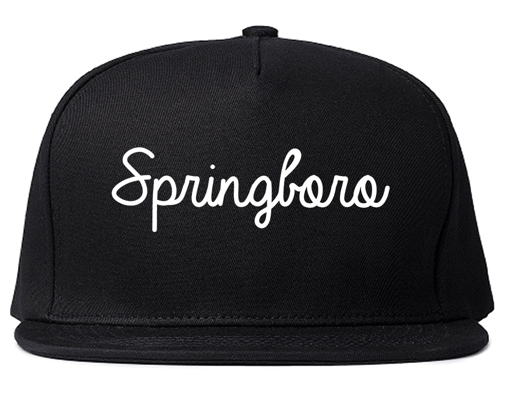 Springboro Ohio OH Script Mens Snapback Hat Black