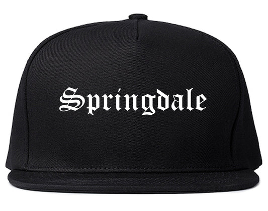 Springdale Ohio OH Old English Mens Snapback Hat Black