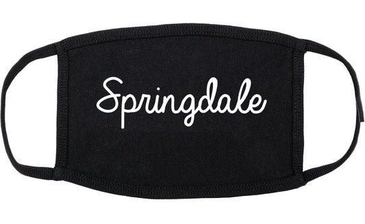 Springdale Ohio OH Script Cotton Face Mask Black