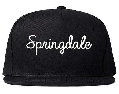 Springdale Ohio OH Script Mens Snapback Hat Black