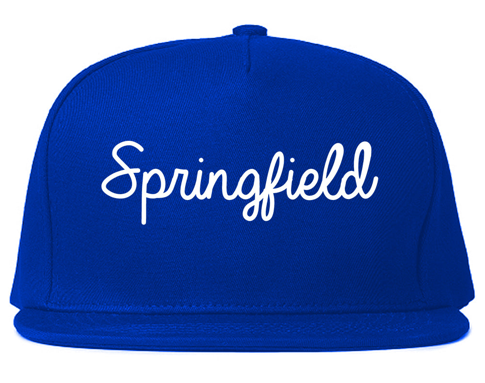 Springfield Florida FL Script Mens Snapback Hat Royal Blue