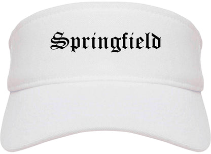 Springfield Florida FL Old English Mens Visor Cap Hat White