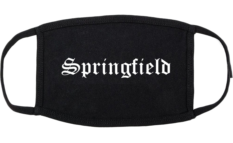 Springfield Massachusetts MA Old English Cotton Face Mask Black