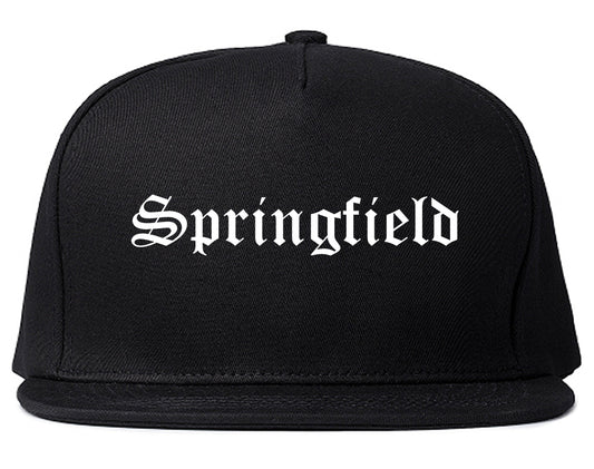 Springfield Massachusetts MA Old English Mens Snapback Hat Black