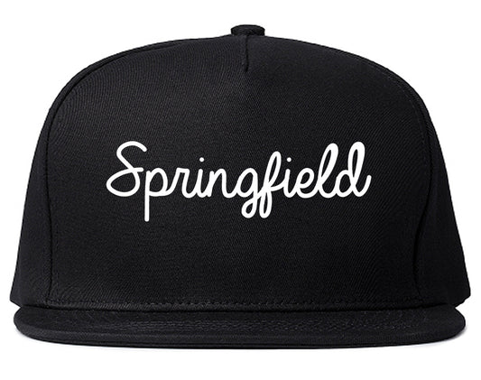 Springfield Massachusetts MA Script Mens Snapback Hat Black