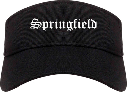 Springfield Massachusetts MA Old English Mens Visor Cap Hat Black