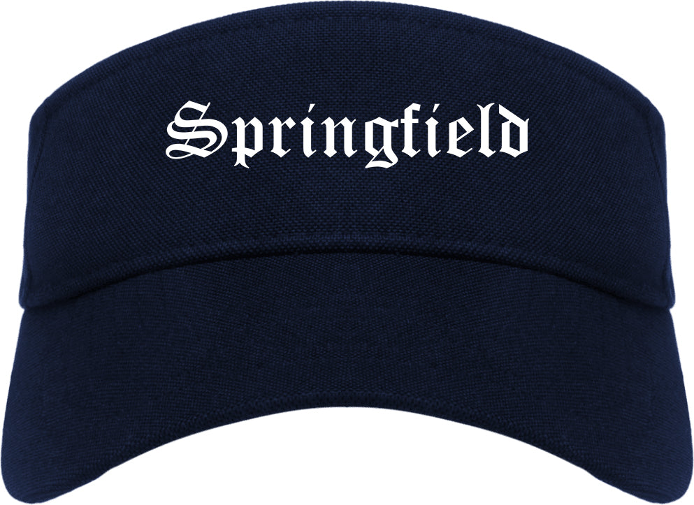 Springfield Massachusetts MA Old English Mens Visor Cap Hat Navy Blue