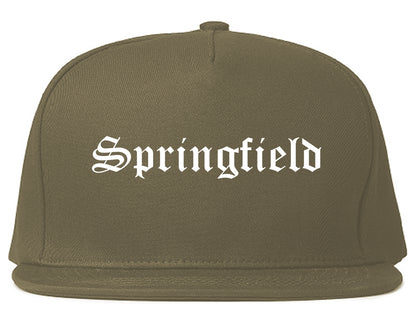 Springfield Michigan MI Old English Mens Snapback Hat Grey