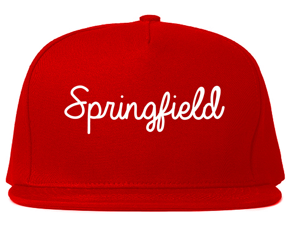 Springfield Michigan MI Script Mens Snapback Hat Red