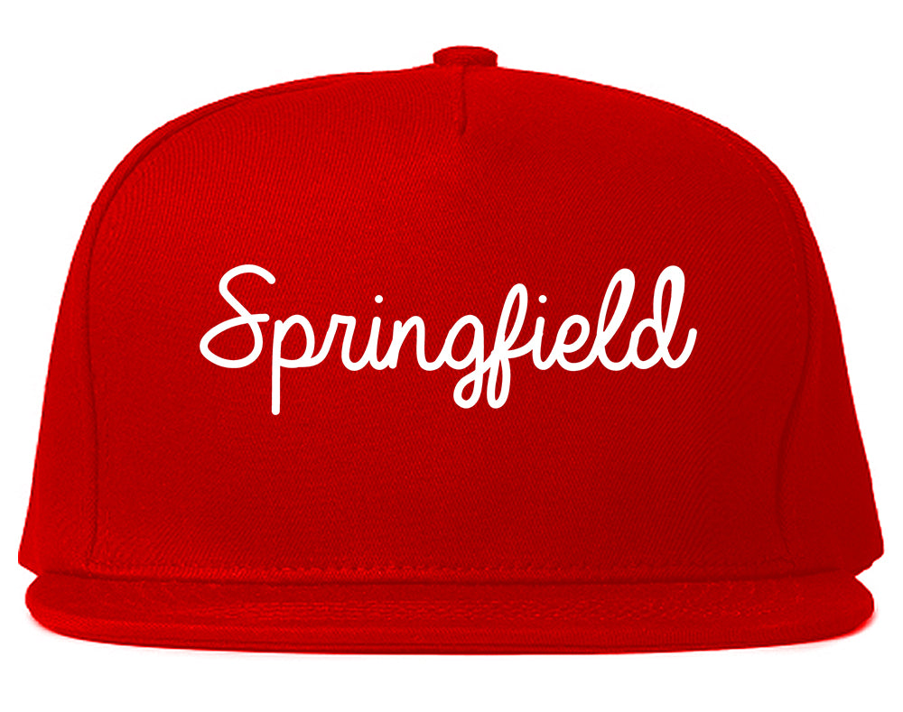 Springfield Michigan MI Script Mens Snapback Hat Red