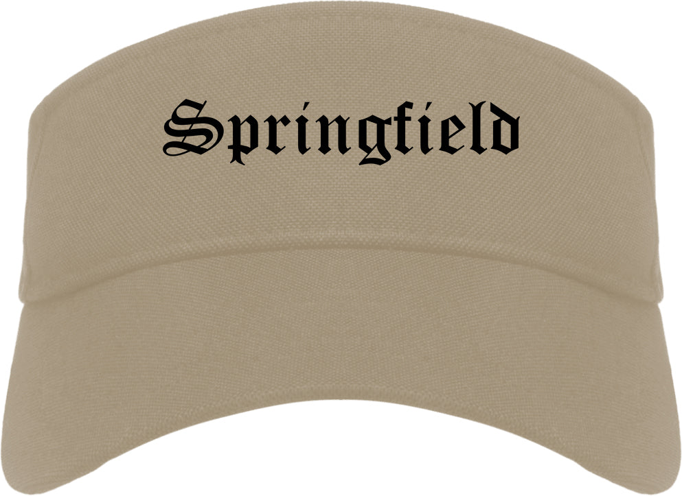 Springfield Michigan MI Old English Mens Visor Cap Hat Khaki