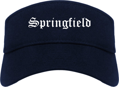 Springfield Michigan MI Old English Mens Visor Cap Hat Navy Blue