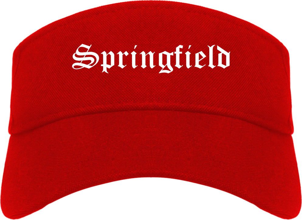 Springfield Michigan MI Old English Mens Visor Cap Hat Red