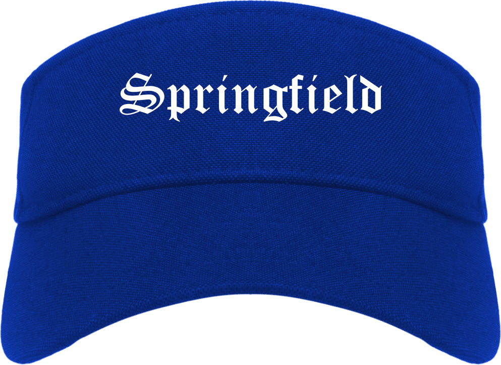 Springfield Michigan MI Old English Mens Visor Cap Hat Royal Blue