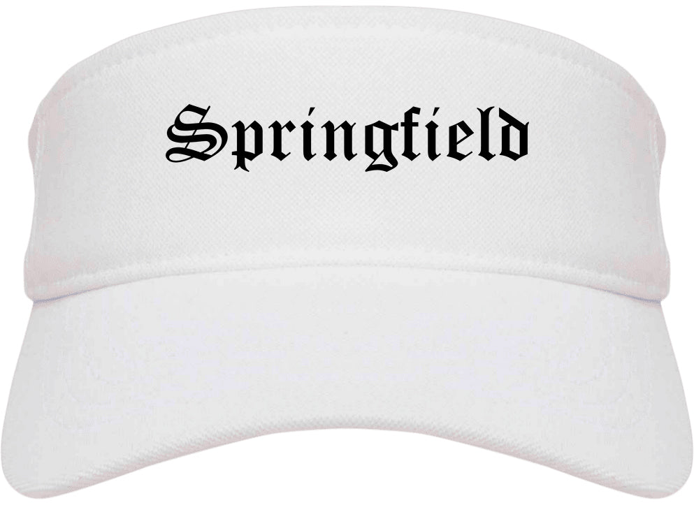 Springfield Michigan MI Old English Mens Visor Cap Hat White
