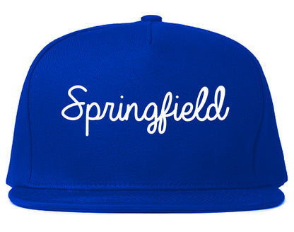 Springfield Missouri MO Script Mens Snapback Hat Royal Blue
