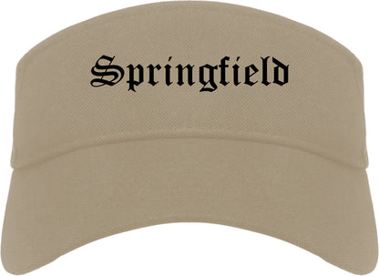 Springfield Ohio OH Old English Mens Visor Cap Hat Khaki