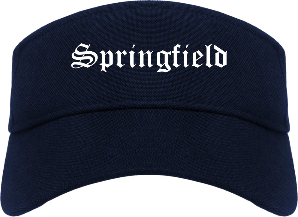 Springfield Ohio OH Old English Mens Visor Cap Hat Navy Blue