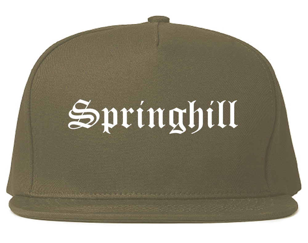 Springhill Louisiana LA Old English Mens Snapback Hat Grey