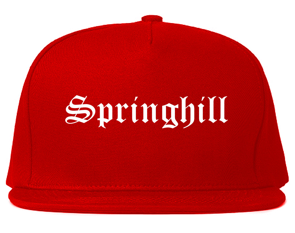 Springhill Louisiana LA Old English Mens Snapback Hat Red