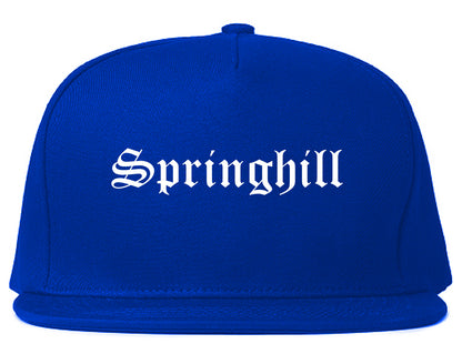 Springhill Louisiana LA Old English Mens Snapback Hat Royal Blue