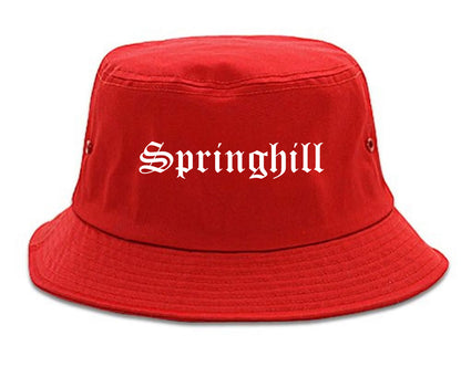 Springhill Louisiana LA Old English Mens Bucket Hat Red
