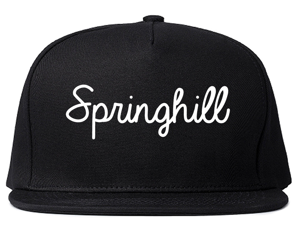 Springhill Louisiana LA Script Mens Snapback Hat Black