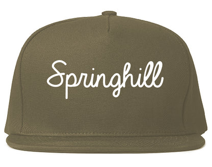 Springhill Louisiana LA Script Mens Snapback Hat Grey