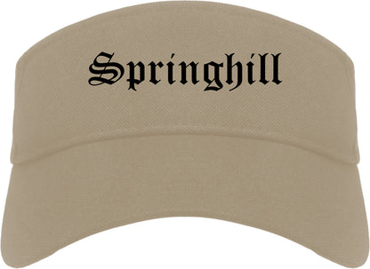 Springhill Louisiana LA Old English Mens Visor Cap Hat Khaki