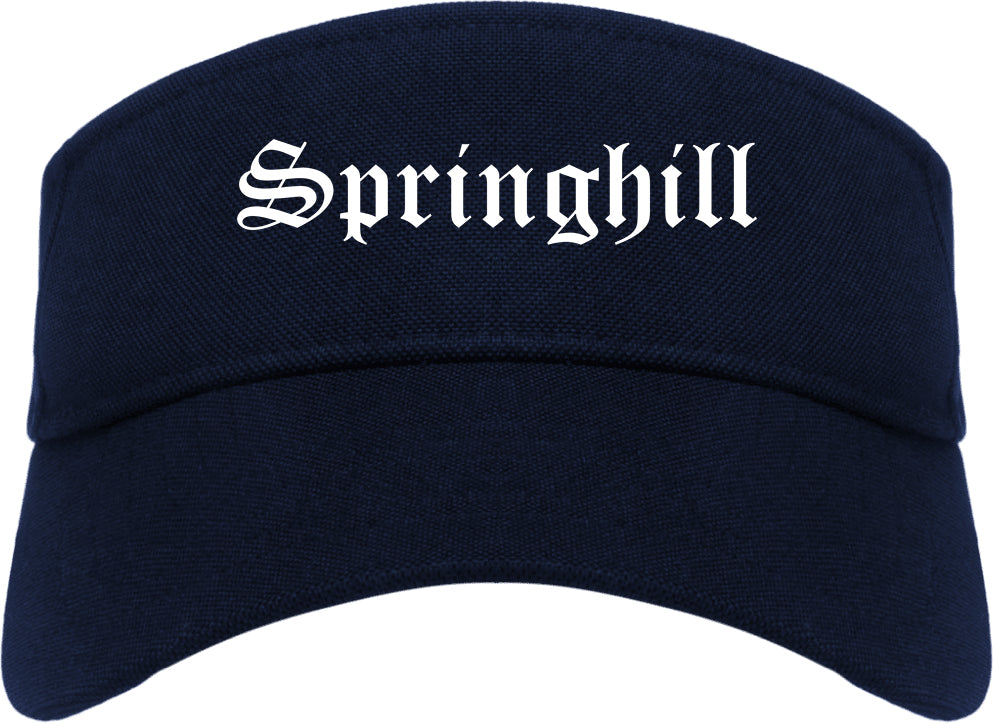 Springhill Louisiana LA Old English Mens Visor Cap Hat Navy Blue