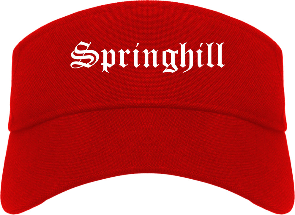 Springhill Louisiana LA Old English Mens Visor Cap Hat Red