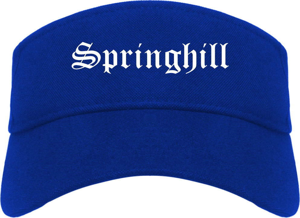 Springhill Louisiana LA Old English Mens Visor Cap Hat Royal Blue