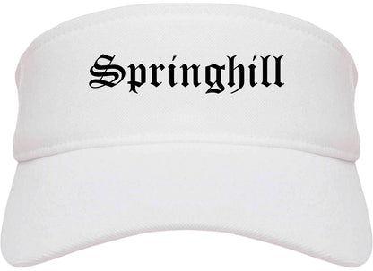 Springhill Louisiana LA Old English Mens Visor Cap Hat White