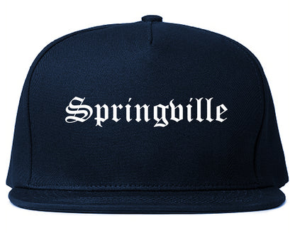 Springville Utah UT Old English Mens Snapback Hat Navy Blue