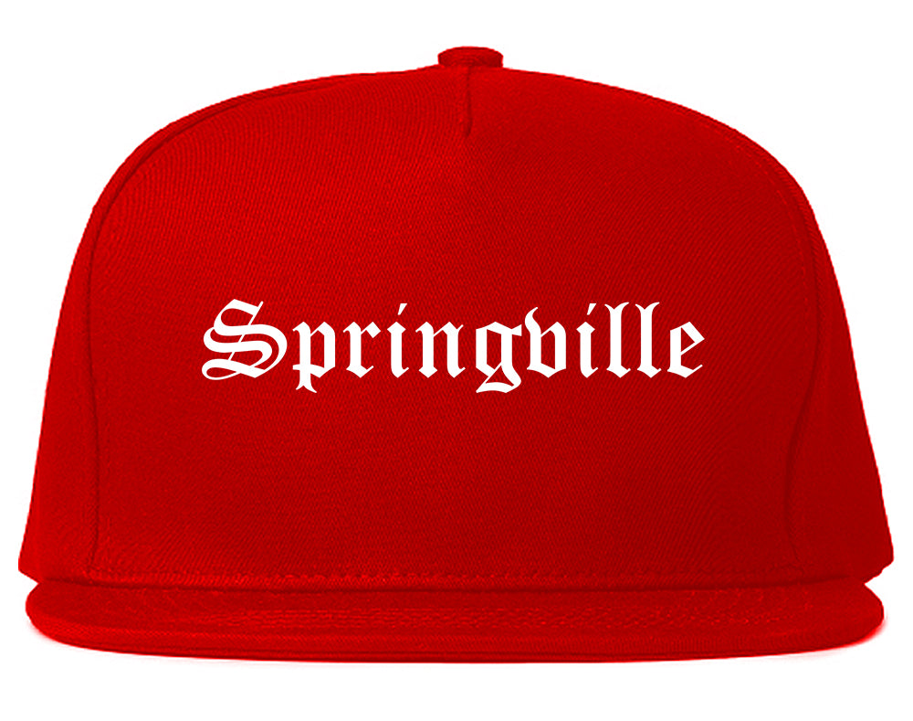 Springville Utah UT Old English Mens Snapback Hat Red