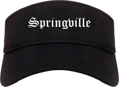 Springville Utah UT Old English Mens Visor Cap Hat Black