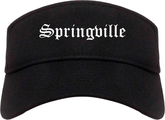 Springville Utah UT Old English Mens Visor Cap Hat Black