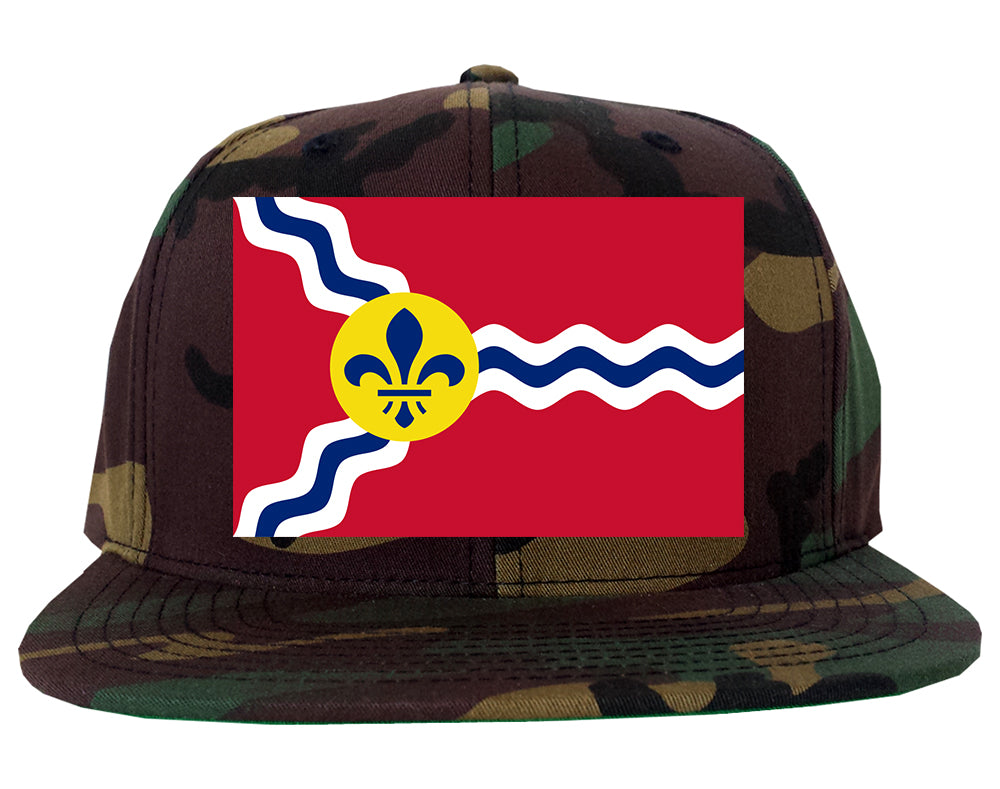 St Louis Missouri City FLAG Mens Snapback Hat Camo