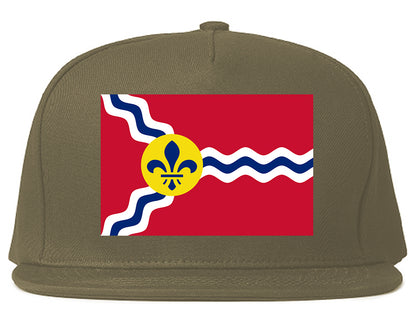 St Louis Missouri City FLAG Mens Snapback Hat Grey