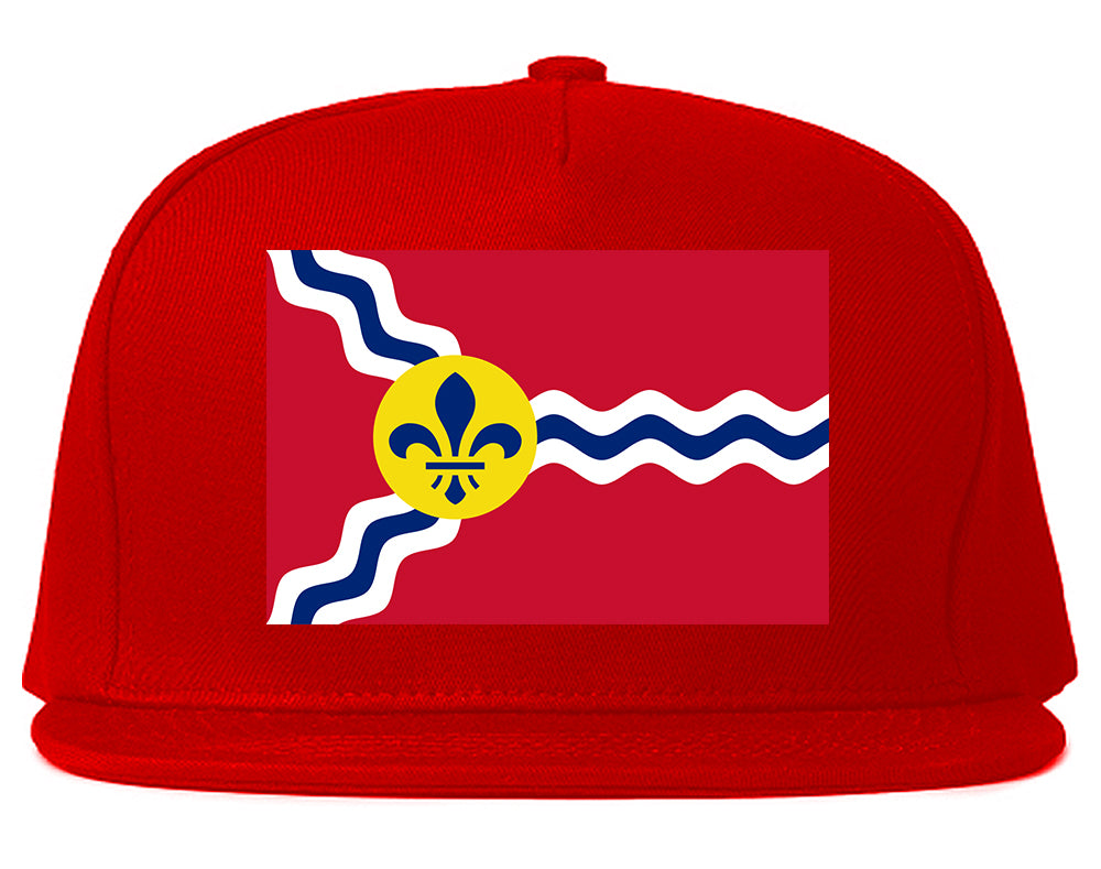 St Louis Missouri City FLAG Mens Snapback Hat Red