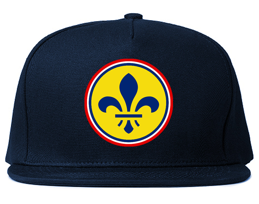 St Louis Missouri Fleur De Lis Flag Emblem Mens Snapback Hat Navy Blue