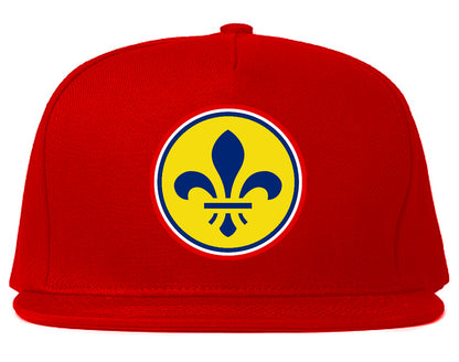 St Louis Missouri Fleur De Lis Flag Emblem Mens Snapback Hat Red