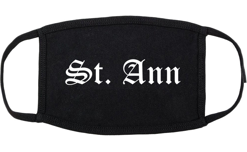 St. Ann Missouri MO Old English Cotton Face Mask Black