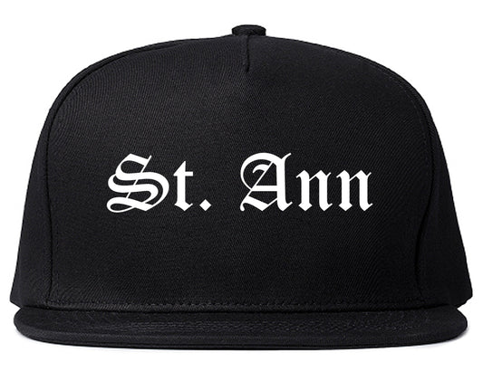 St. Ann Missouri MO Old English Mens Snapback Hat Black