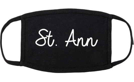 St. Ann Missouri MO Script Cotton Face Mask Black