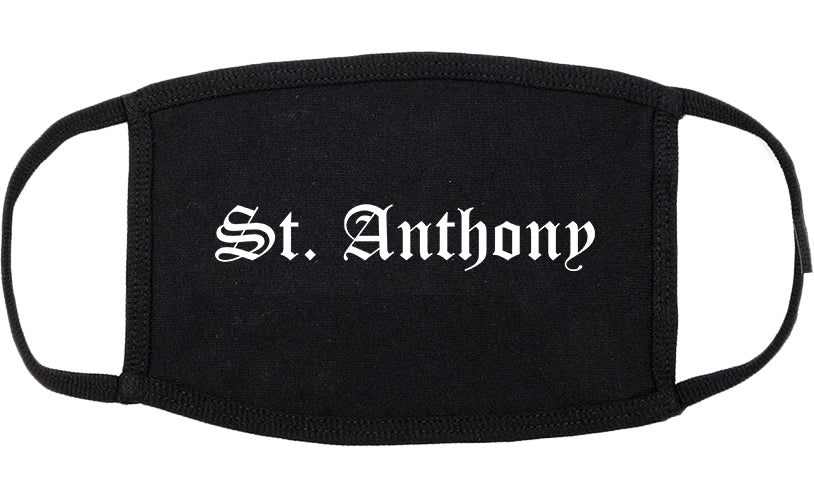 St. Anthony Minnesota MN Old English Cotton Face Mask Black