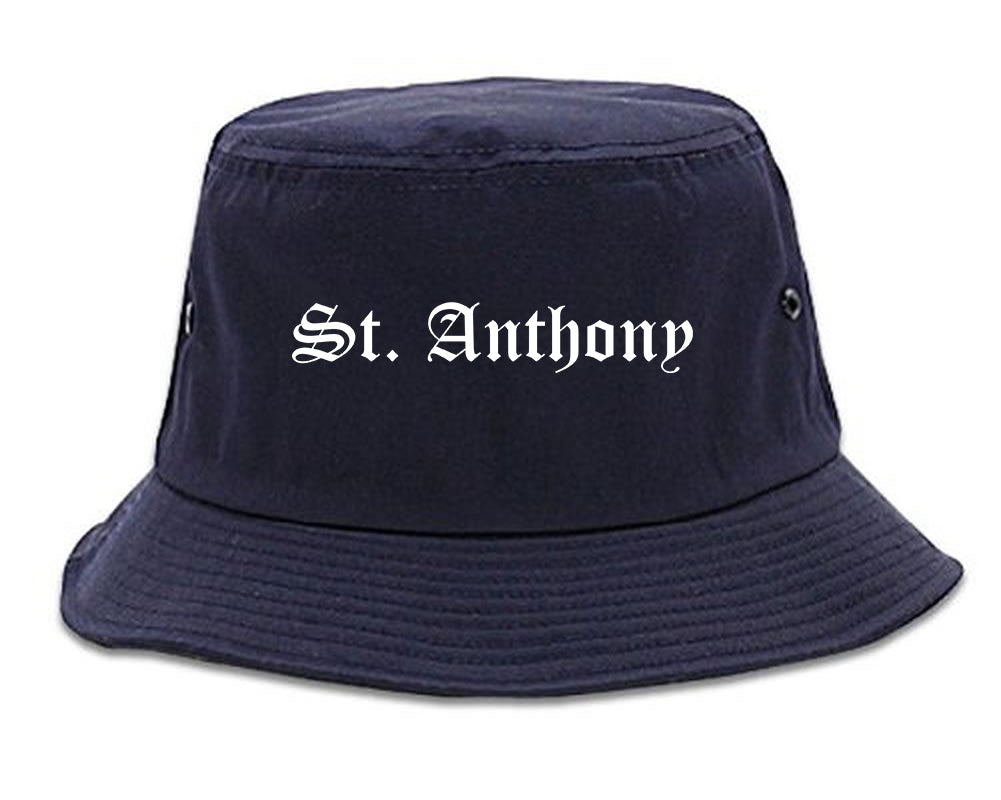 St. Anthony Minnesota MN Old English Mens Bucket Hat Navy Blue